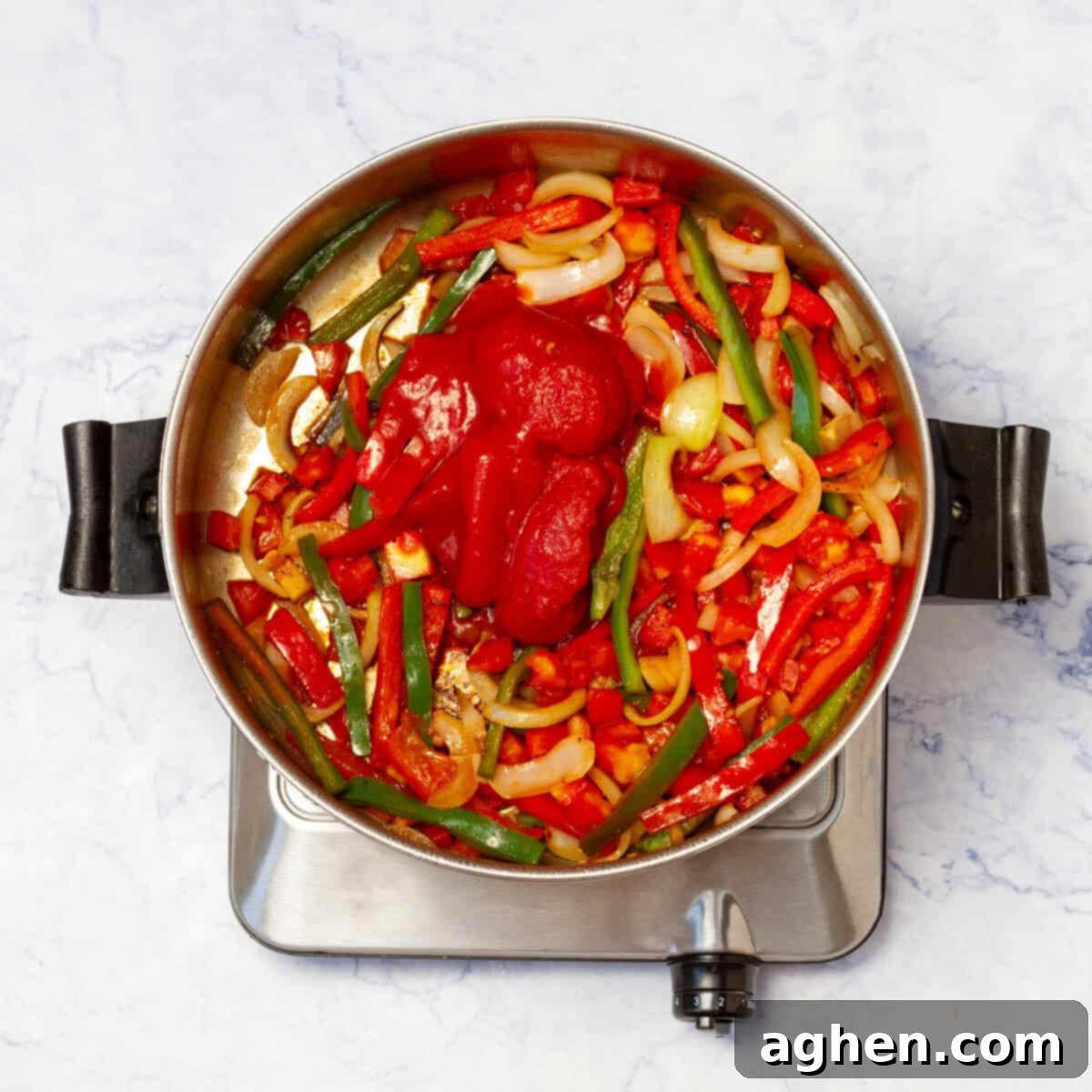 Chicken Chilindrón A Fresh Take On A Classic 7 Add tomato paste to the pan with cooked aromatics once their fragrance has been released.