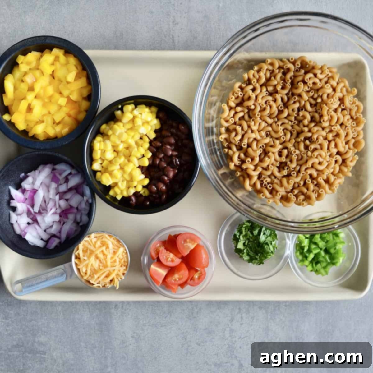 Weight Watchers' Signature Southwest Macaroni Salad 3 Freshly chopped vegetables and dry pasta