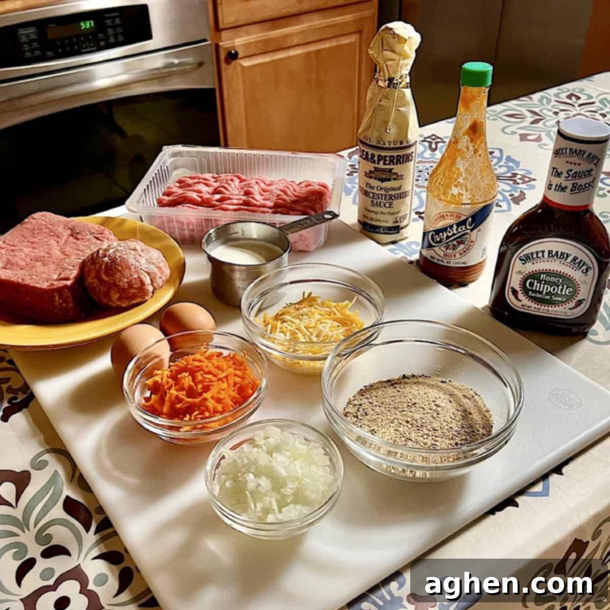 The Cookout's Must-Have Smoked Meatloaf (Recipe Included!) 3 A selection of fresh ingredients for smoked meatloaf