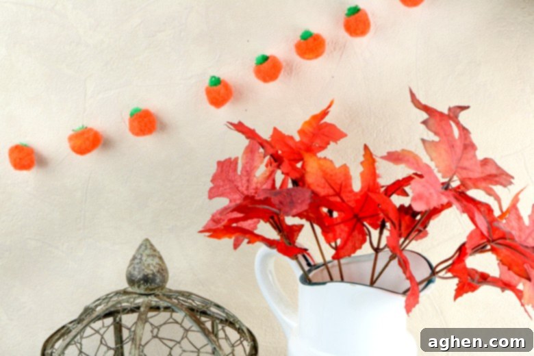 DIY pumpkin garland