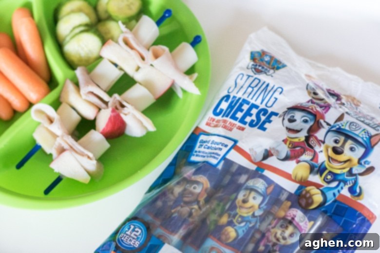 Kid-Friendly Lunch Kabobs with PAW Patrol String Cheese