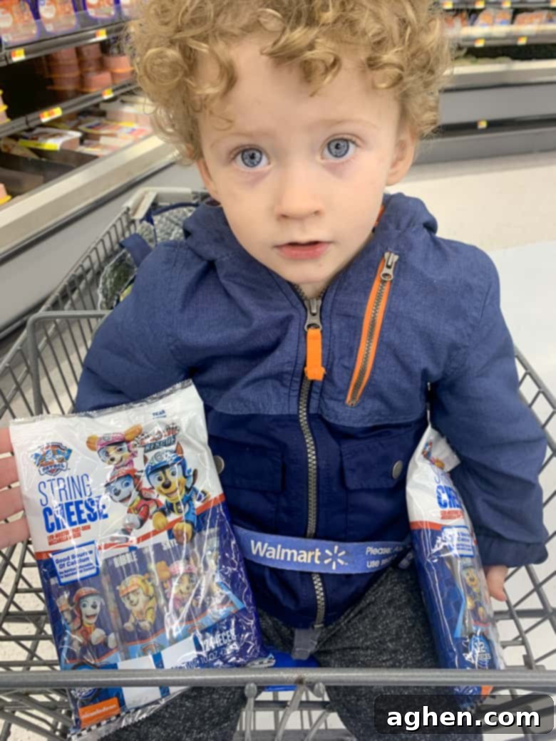 PAW Patrol String Cheese Display at Walmart