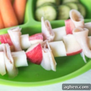 Kid-Friendly Turkey Apple & Cheese Kabobs