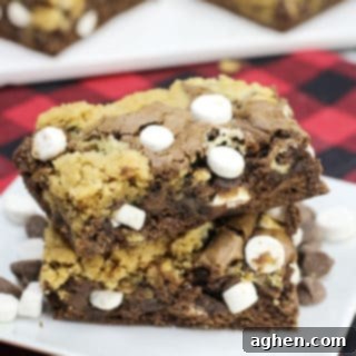 stack of plated hot chocolate brookies