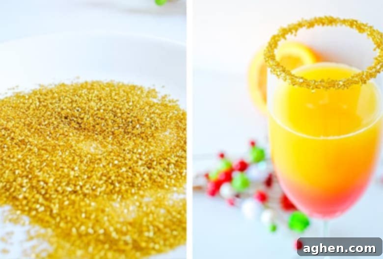 How to make a Christmas Mimosa step-by-step