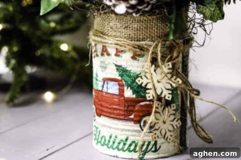 Rustic Farmhouse Christmas Craft - Finished Display
