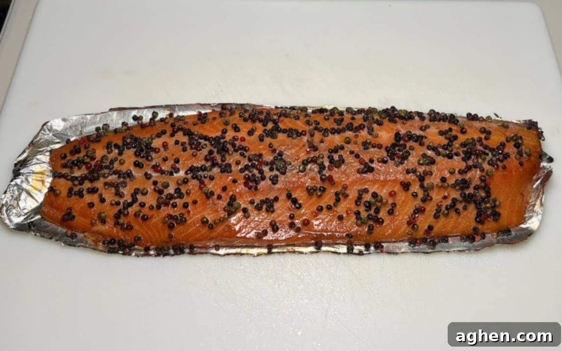 Crafting Perfect Smoked Salmon with Your Offset Smoker 11 Finished smoked salmon on a cutting board, ready to be served