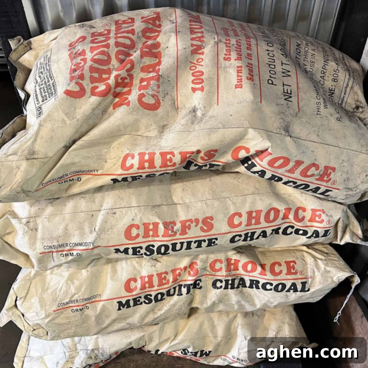 bags of charcoal
