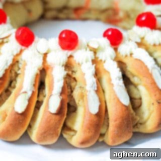 Swedish Fika Ring 15 Swedish Tea Ring Topped with Frosting and Cherries