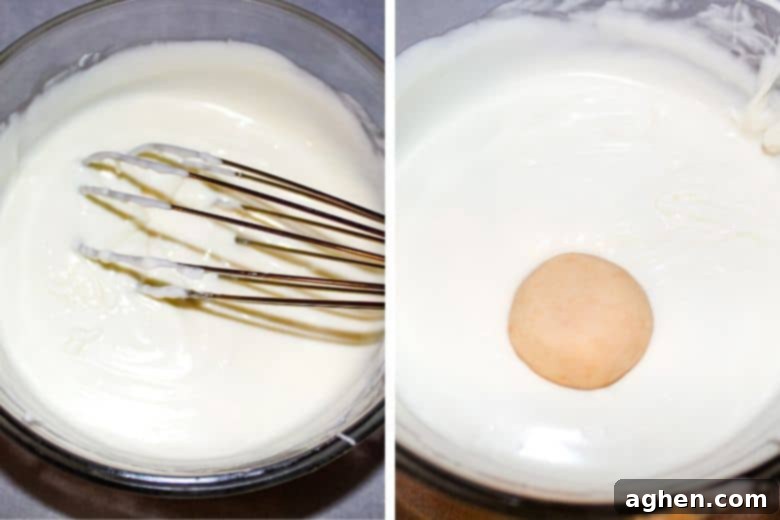 Step-by-step process of making sugar cookie truffles, showing rolling the mixture into balls.