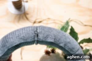 create hanger for upcycled sweater wreath