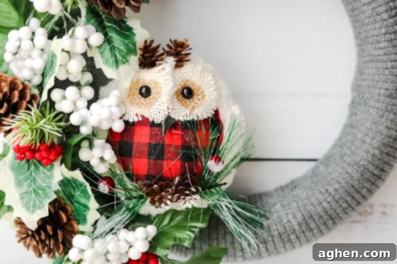 upcycled sweater wreath