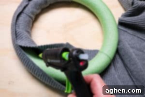 glue the sweater in place