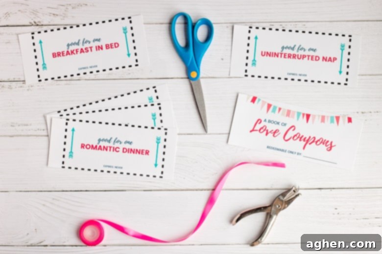 Steps for How to Make Homemade Coupon Book for Valentine's Day