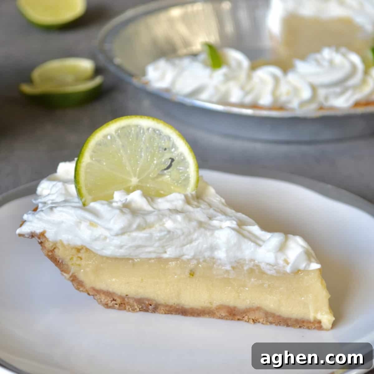Slice of key lime pie