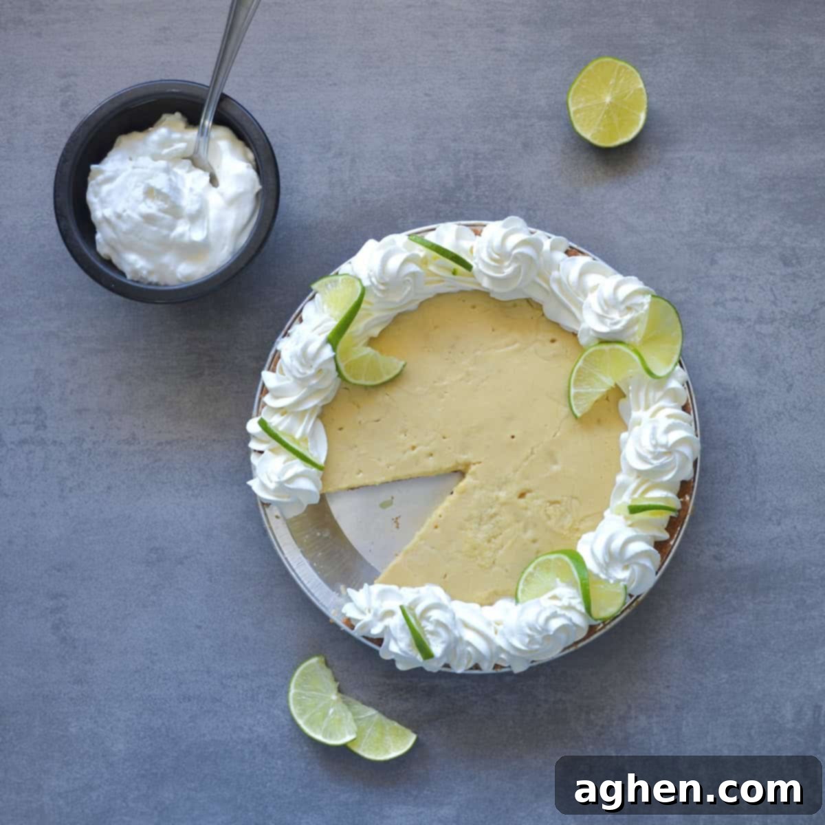 Decorated key lime pie