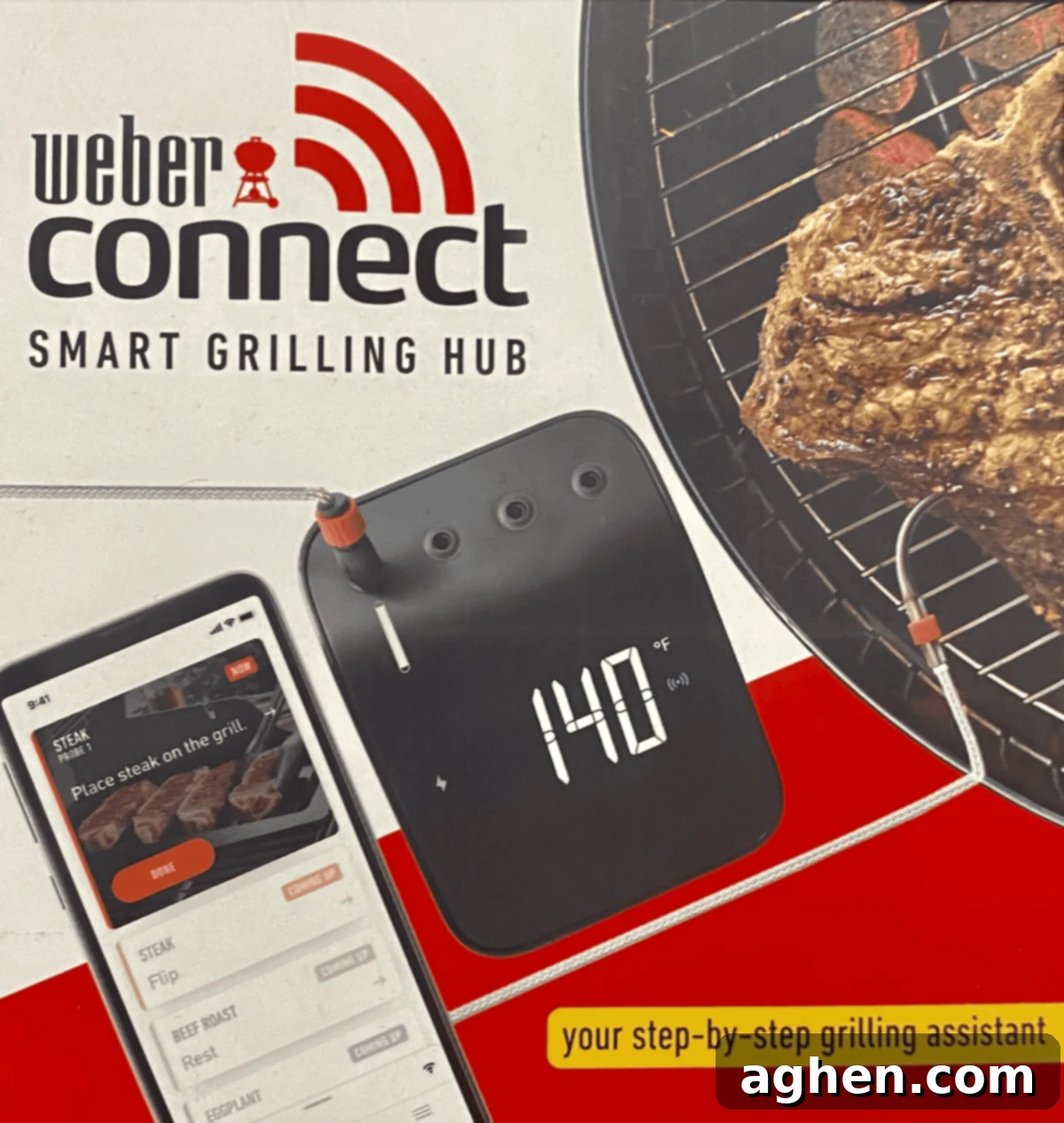 Weber grill ready for cooking with various accessories