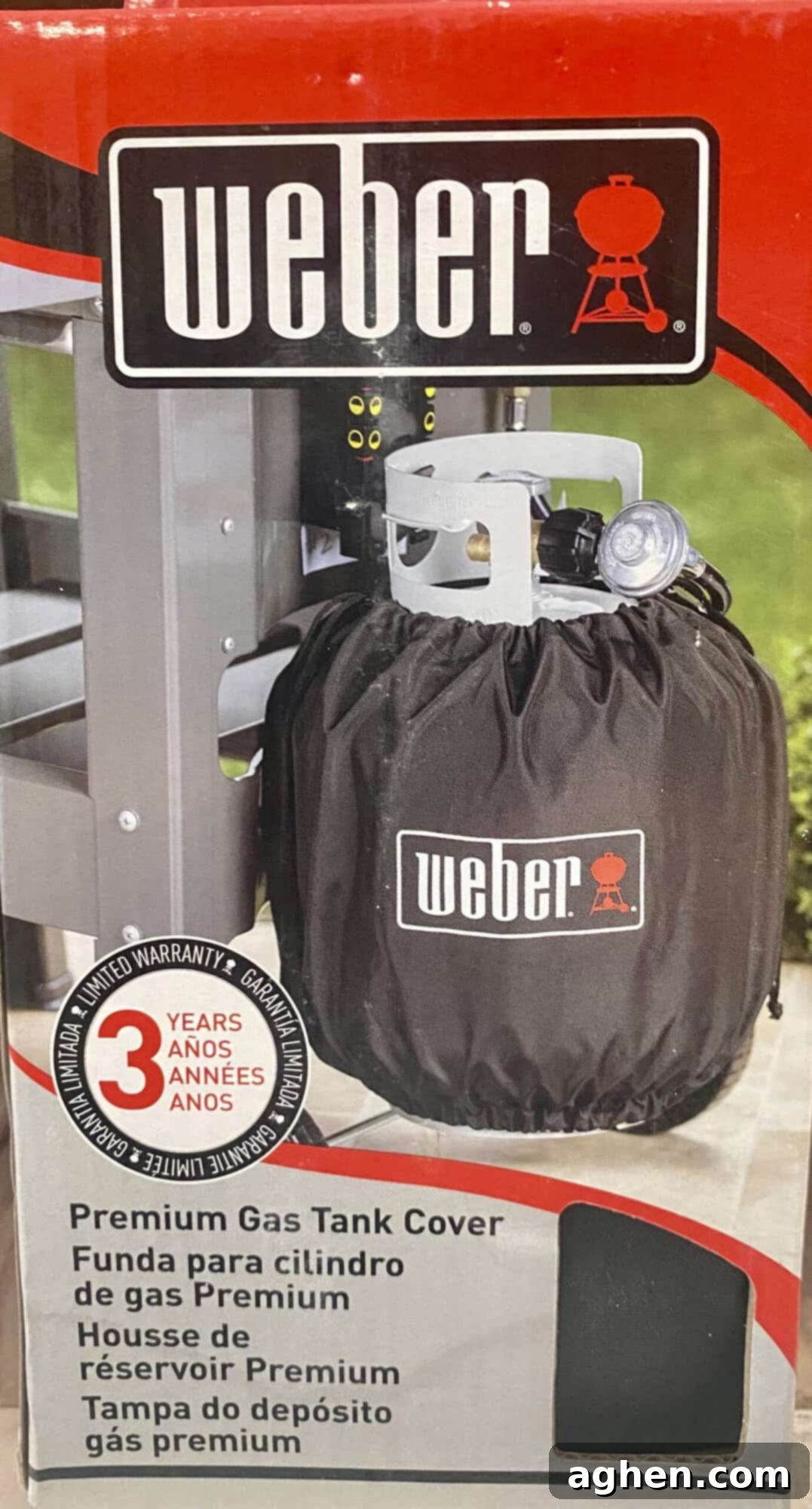 Weber propane tank cover for a grill
