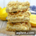 Oatmeal Lemon Creme Bars finished and ready to eat