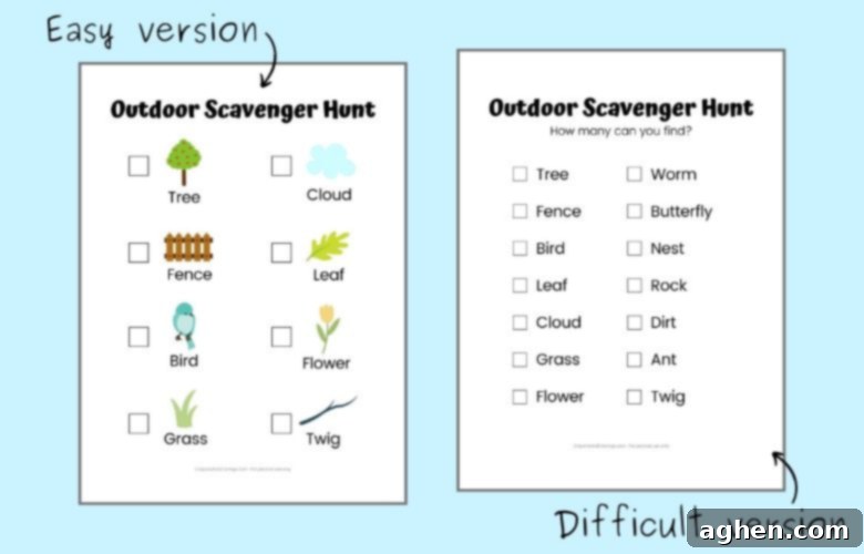 Free Printable Outdoor Scavenger Hunts for Kids - Backyard Fun