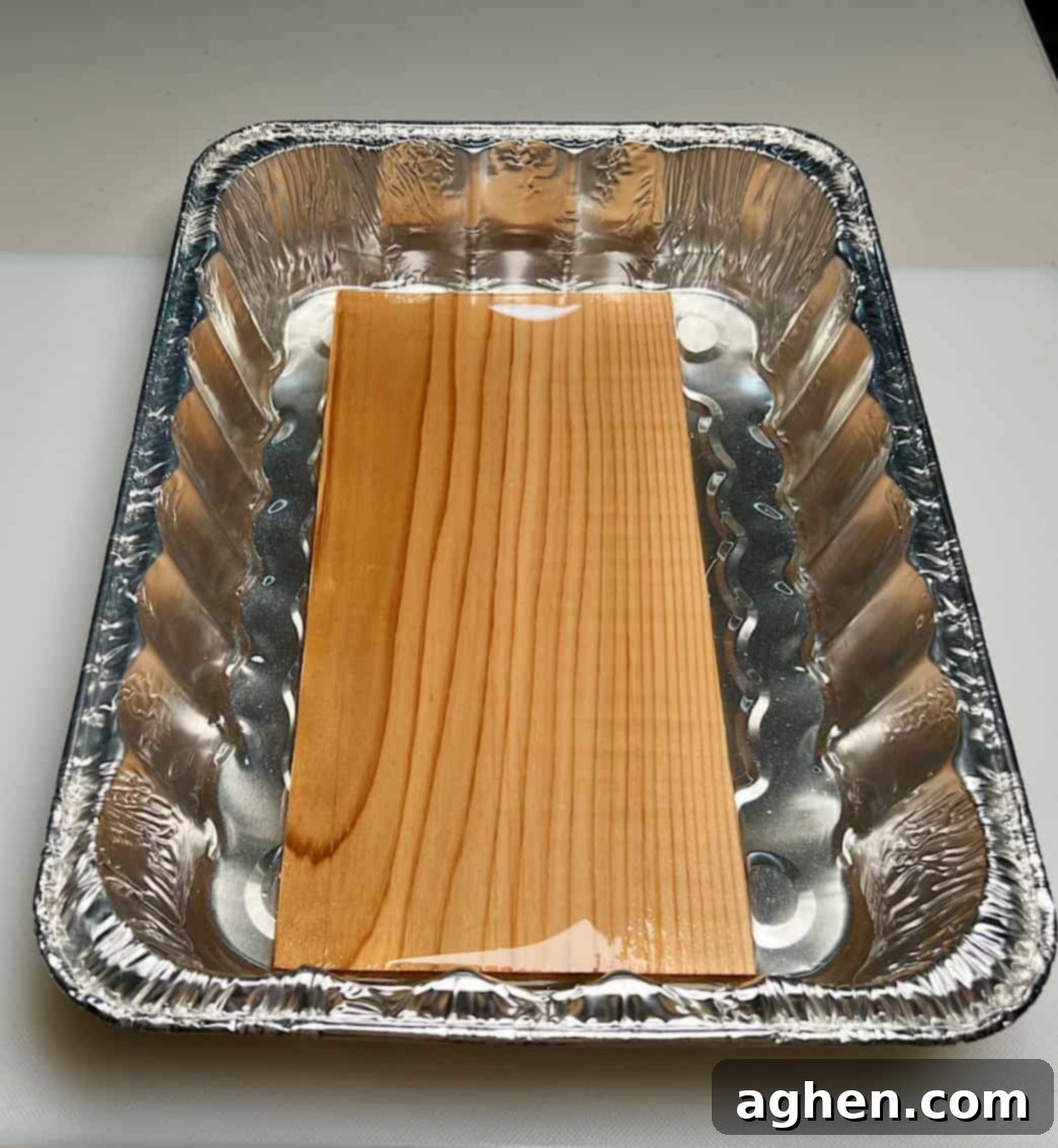 cedar plank in water