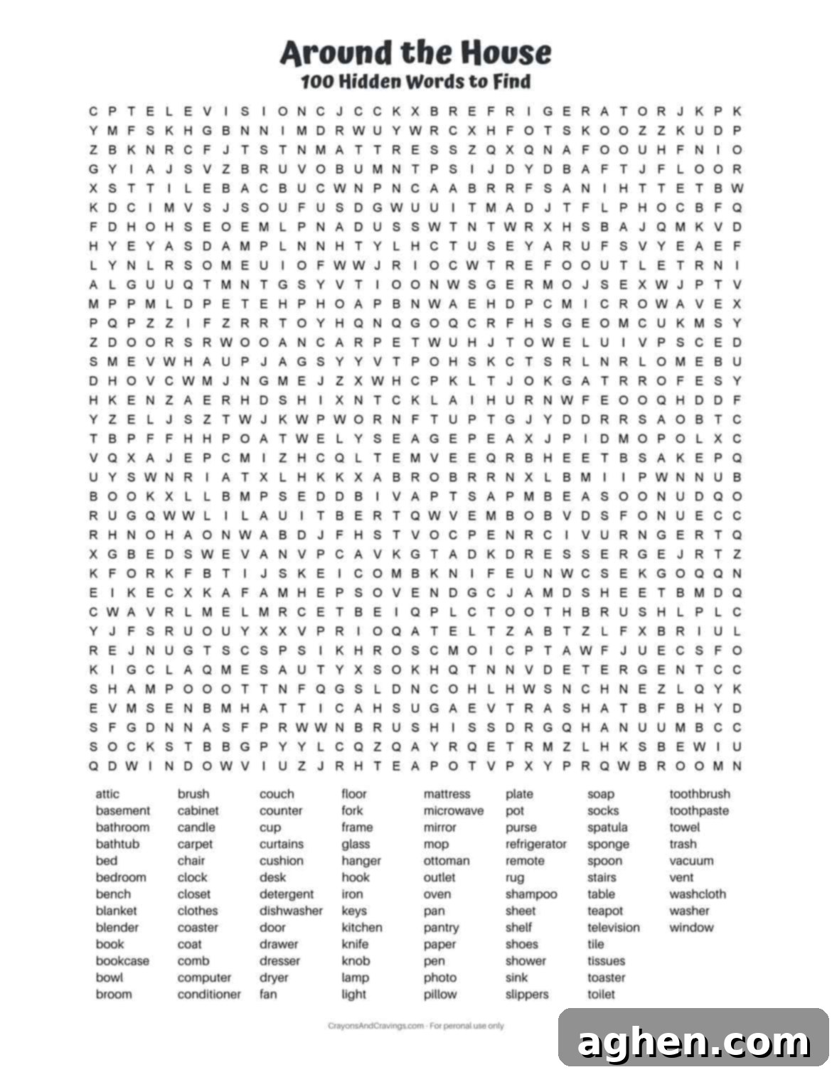 Free Printable 100-Word Hard Word Search PDF Download