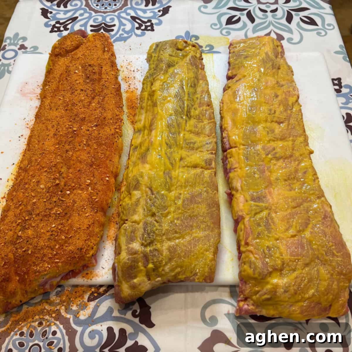 6 Blunders That Will Destroy Your Smoked Baby Back Ribs 7 Ribs with dry rub patted in, ready for smoking.