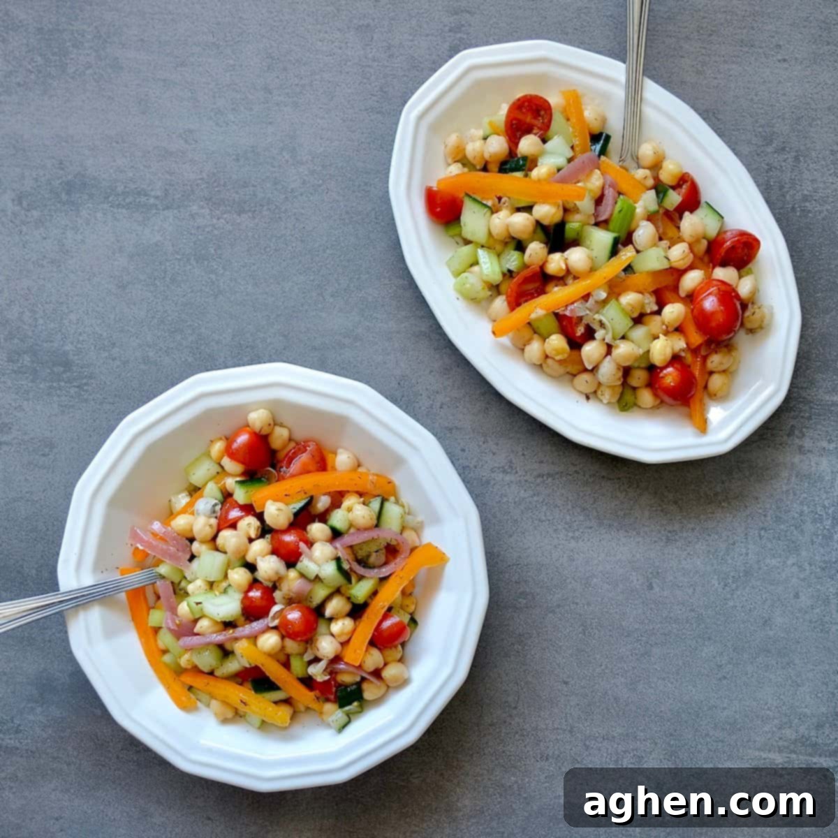 Weight Watchers Chickpea Salad: Your Refreshing Summer Side 2 Chickpea salad in bowls