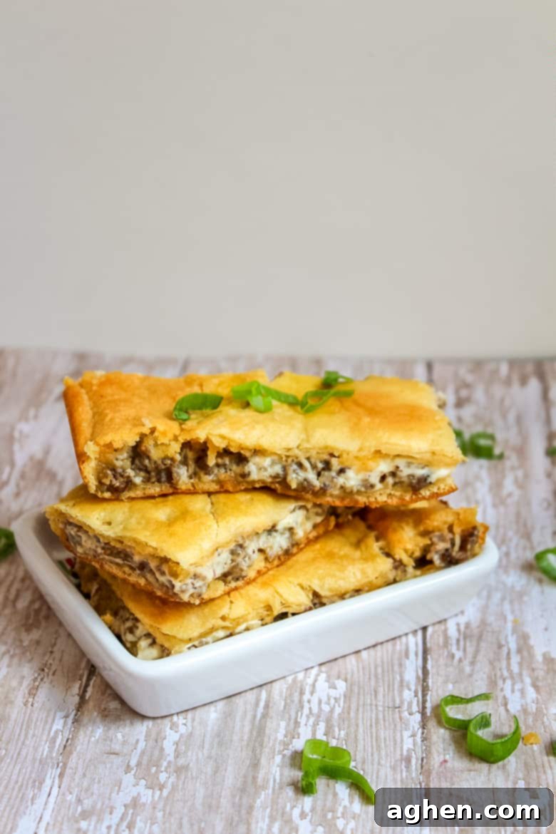 Sausage Cream Cheese Crescent Roll Breakfast Casserole - a delicious and easy 3-ingredient recipe for breakfast or brunch.