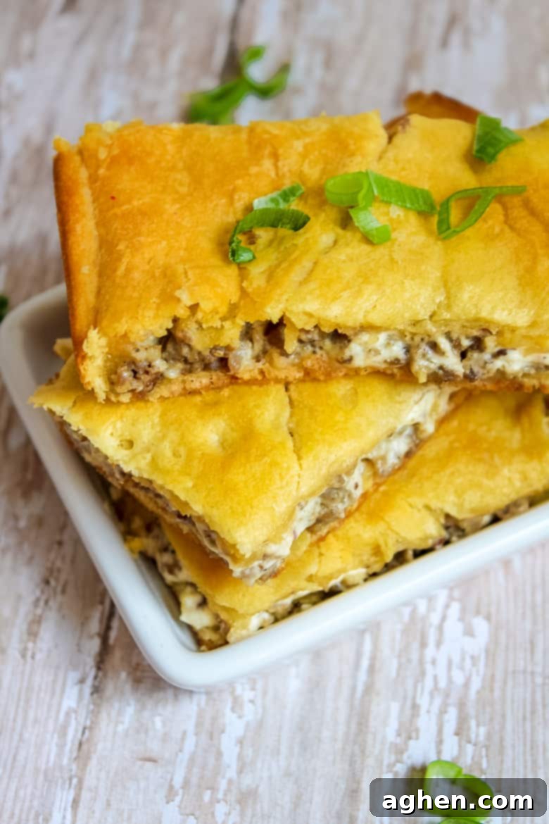 Hearty Sausage Breakfast Casserole with Crescent Rolls and Cream Cheese