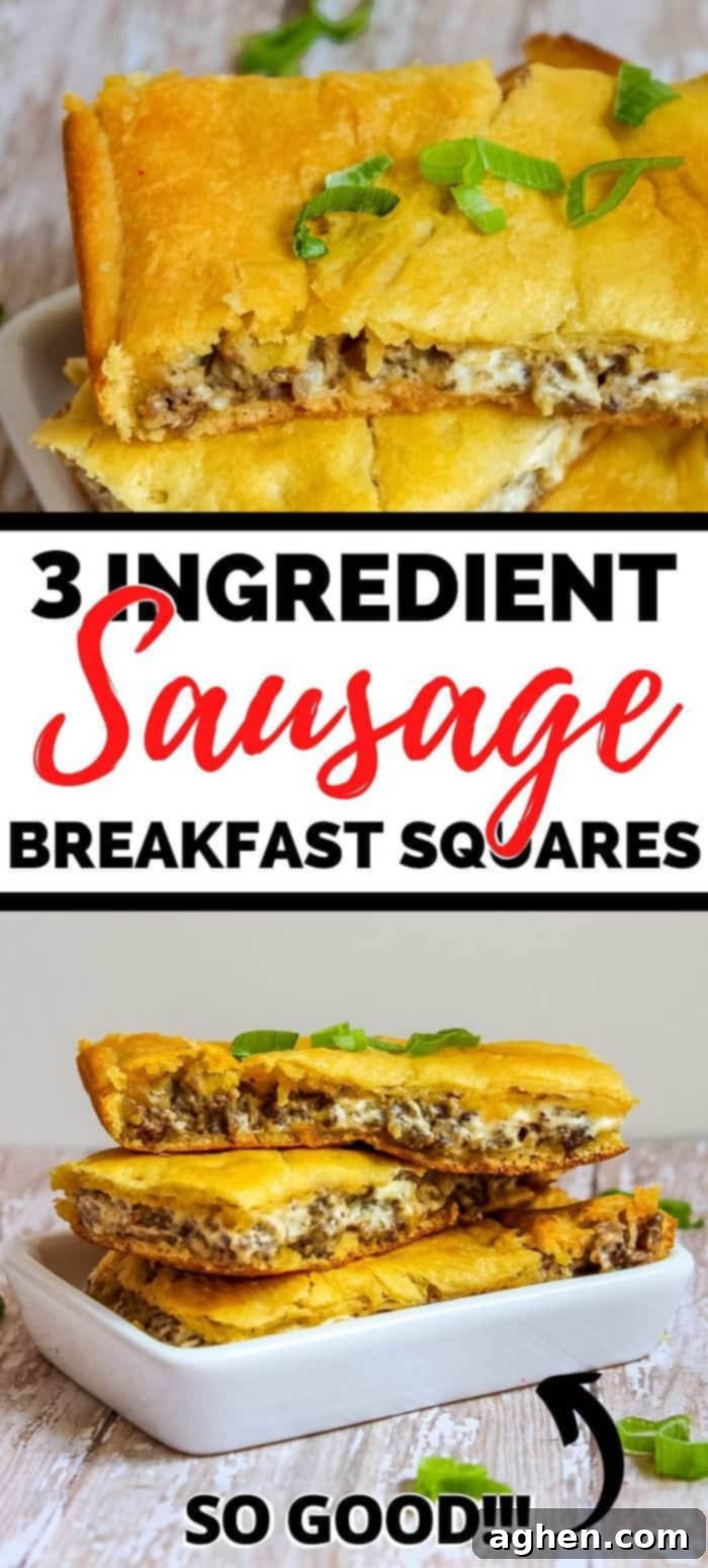 Easy 3 Ingredient Sausage Breakfast Squares - A quick and delicious recipe for any morning!