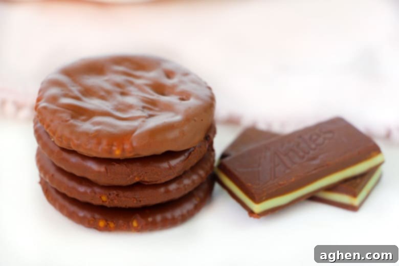 Homemade Thin Mints Ritz - A plate of chocolate-covered Ritz crackers with a minty coating
