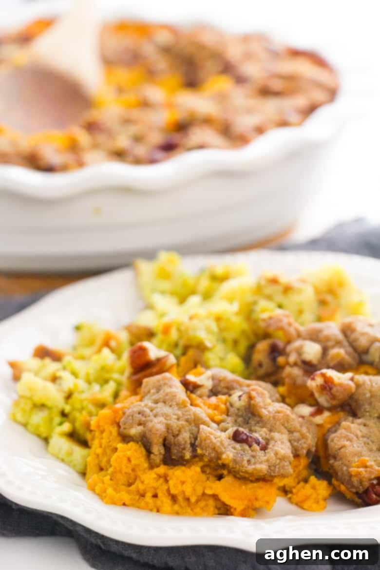The best sweet potato casserole recipe with pecan topping