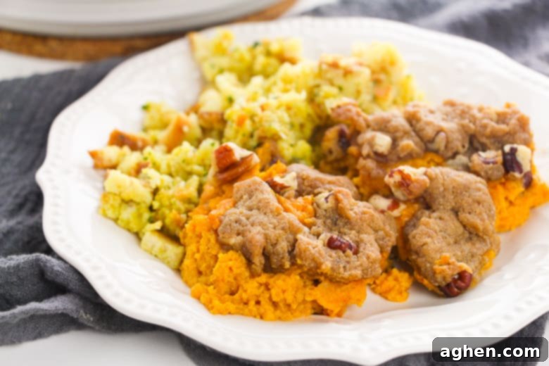 sweet potato casserole with streusel topping