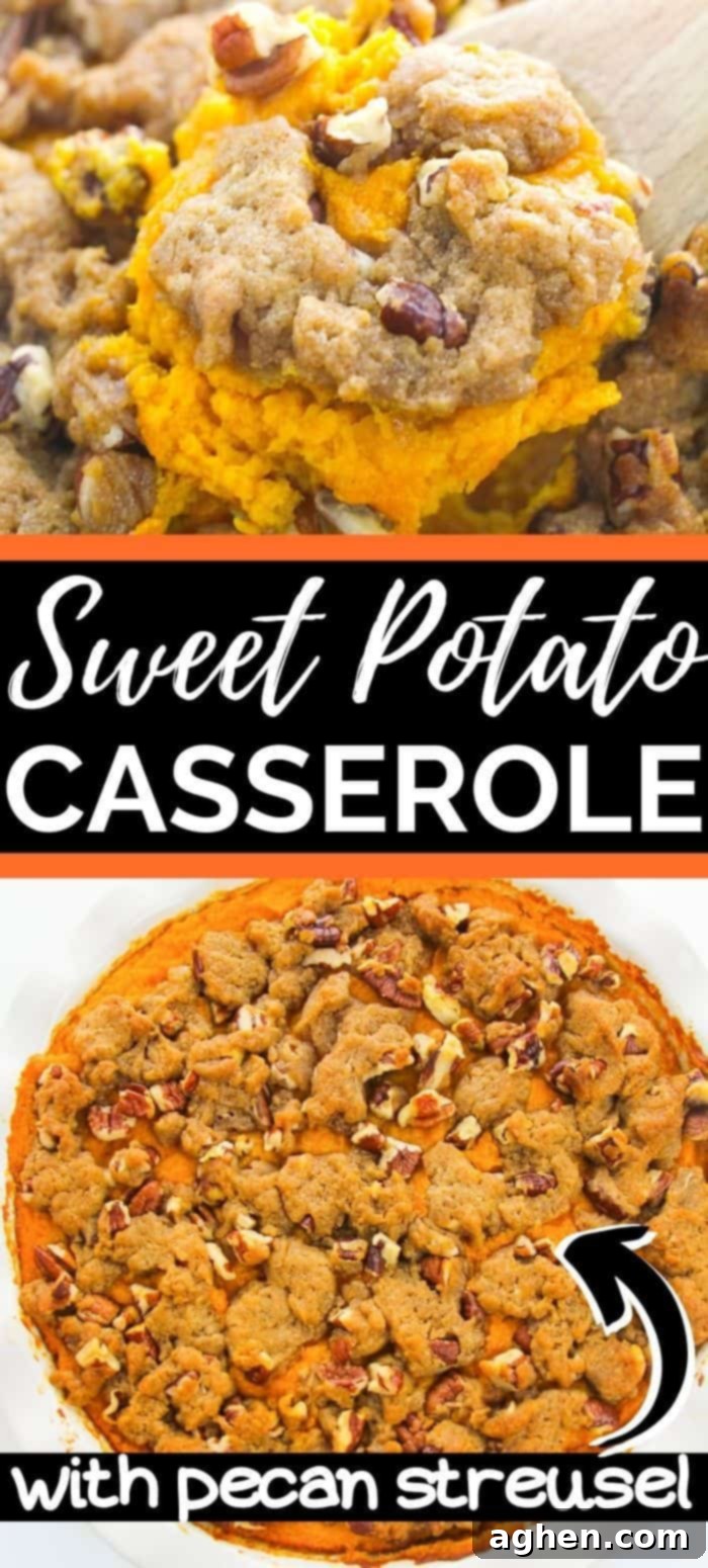 Sweet Potato Casserole with Pecan Streusel