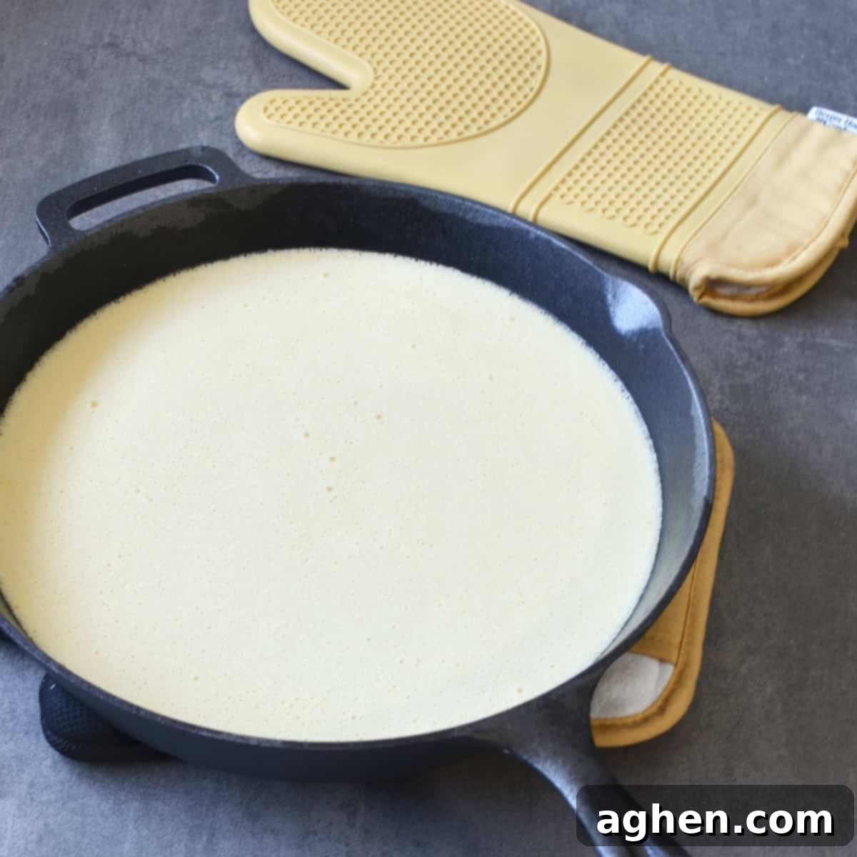 Dutch baby batter before baking