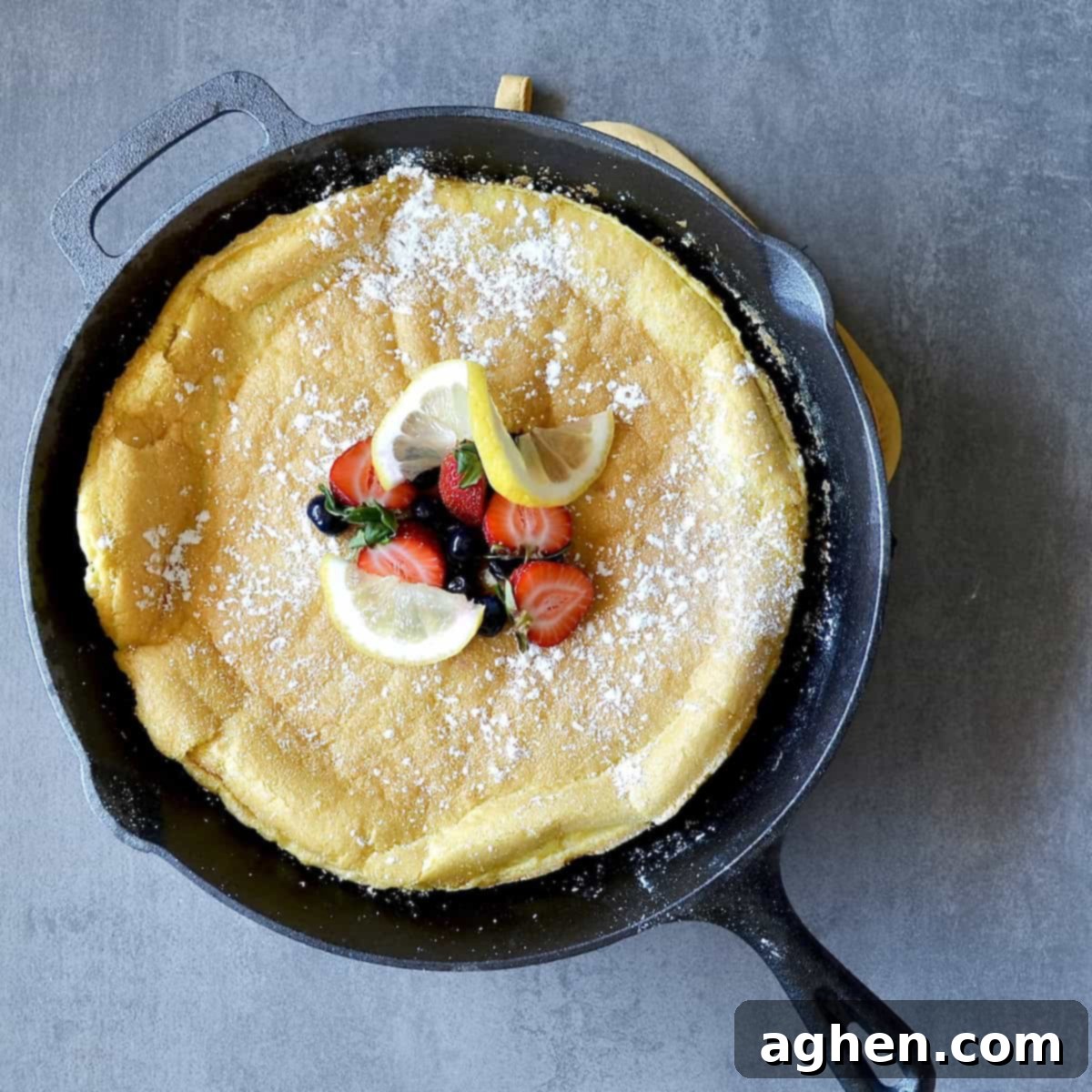 Dutch baby pancake after baking