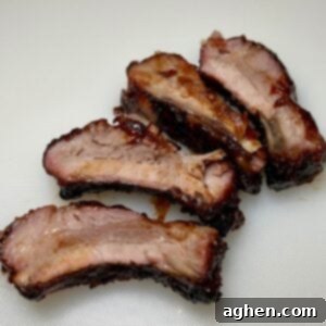 Smoked baby back ribs close-up