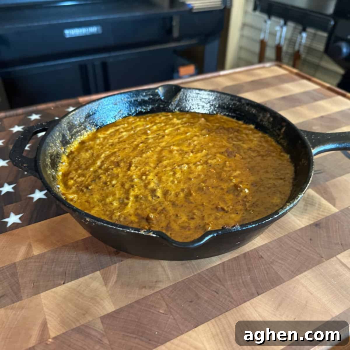 3 ingredient smoked queso dip - Finished