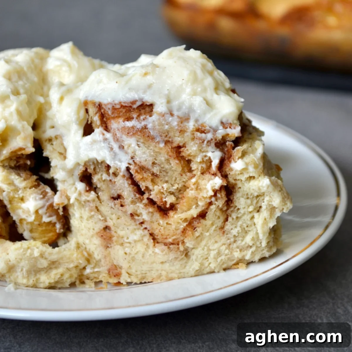 Slice of cinnamon roll casserole