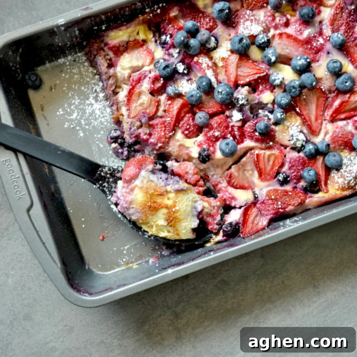 Berry and cream cheese breakfast casserole