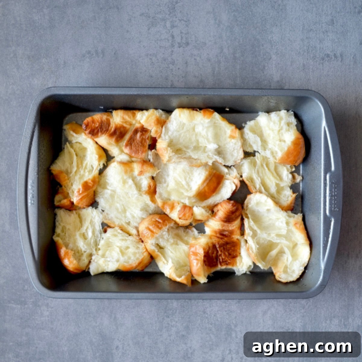 Croissants in a baking dish