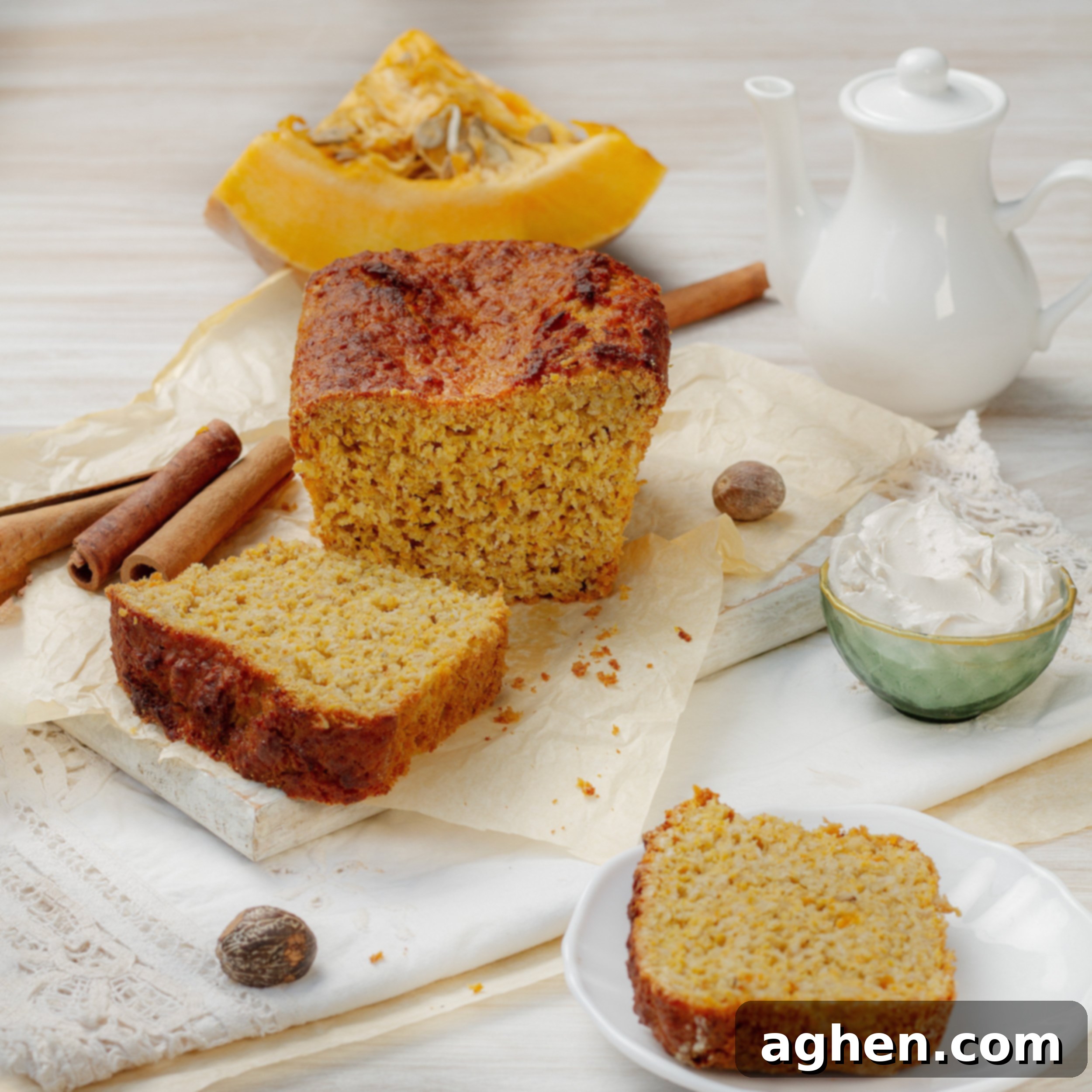 Guilt-Free Spiced Pumpkin Bread 2 A perfectly baked, golden-brown loaf of healthy and delicious Weight Watchers Pumpkin Bread, beautifully sliced and ready to be enjoyed.