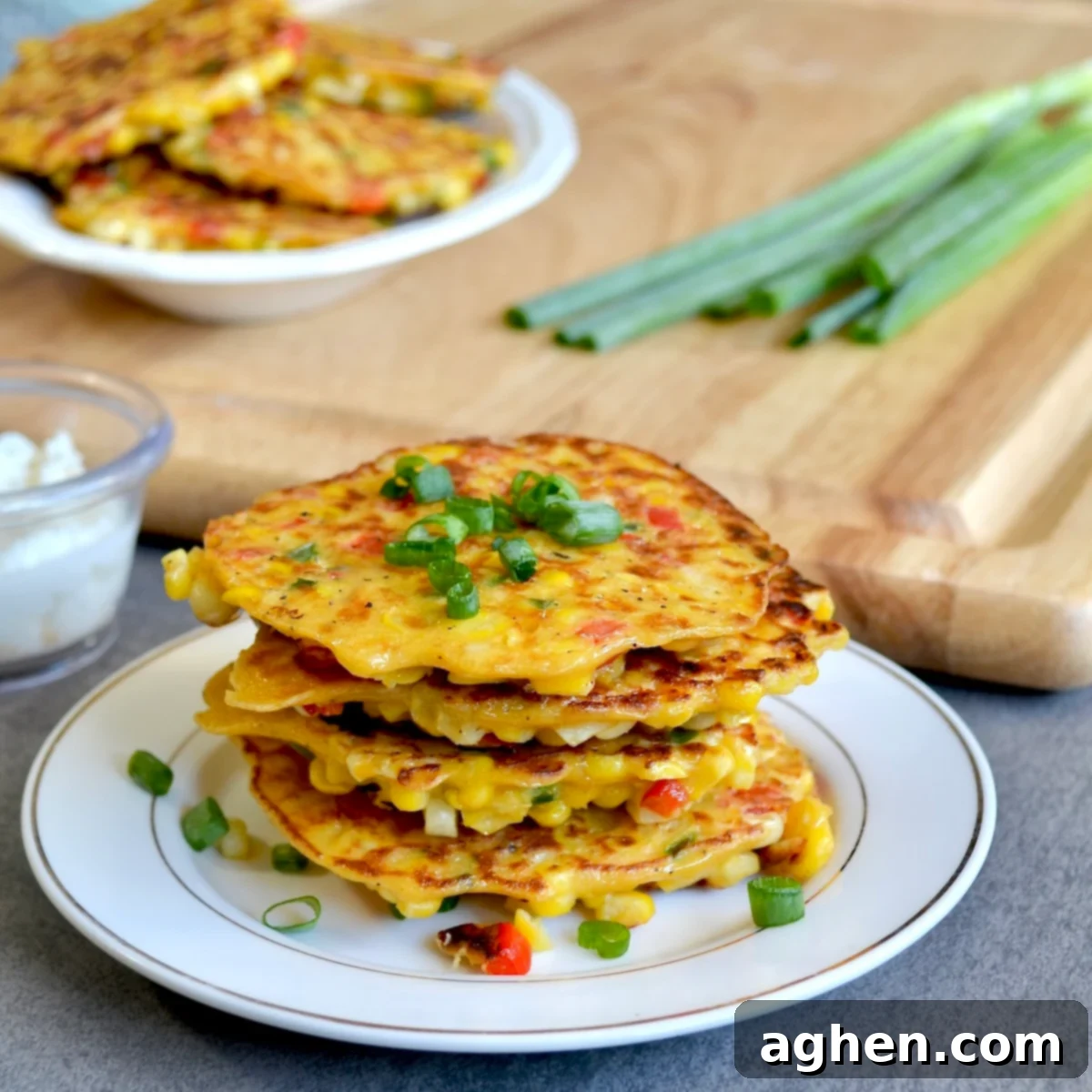 Pile of corn fritters