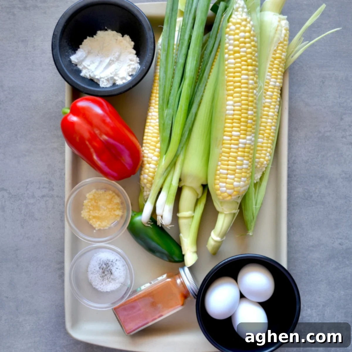 Ingredients needed for corn fritters
