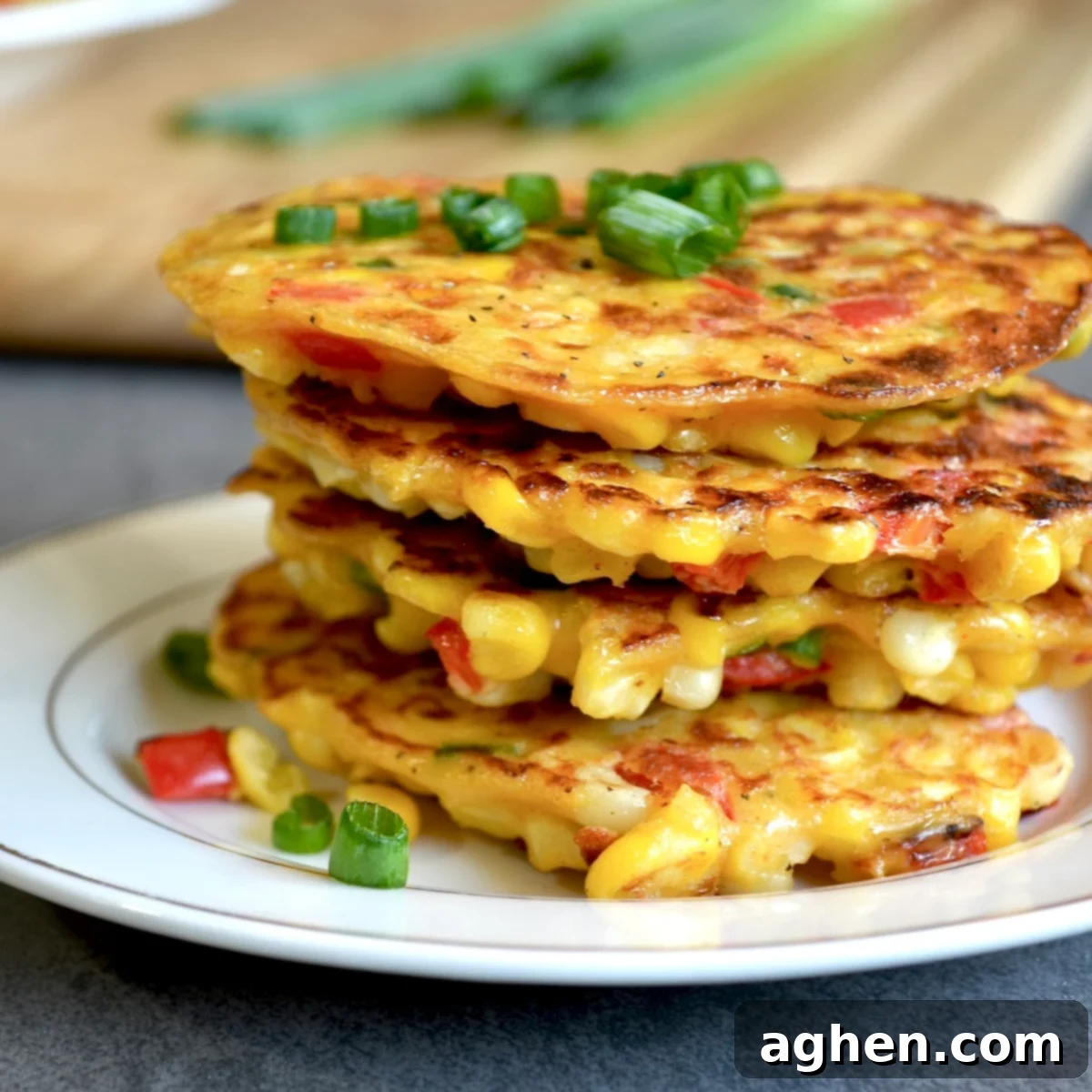 Close up of weight watchers corn fritters