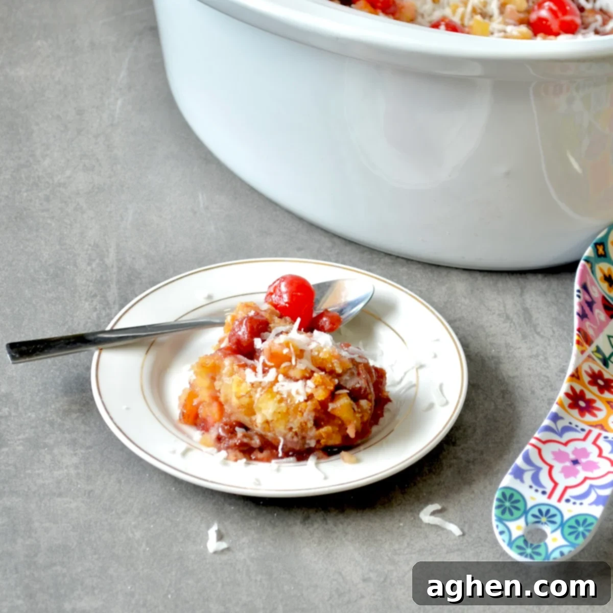 Pineapple cherry dump cake