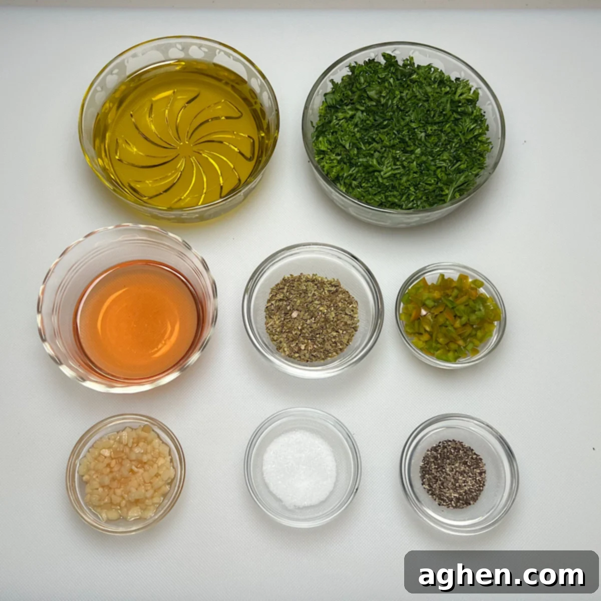 ingredients for chimichurri sauce