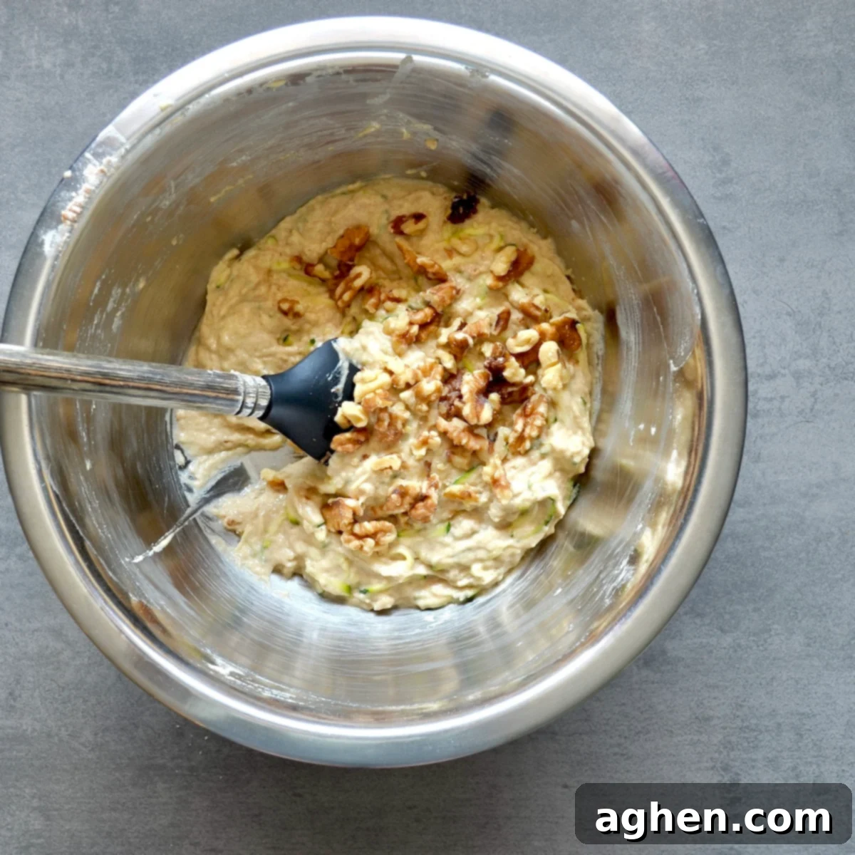 A Classic Weight Watchers Zucchini Walnut Bread 6 Finished zucchini bread batter