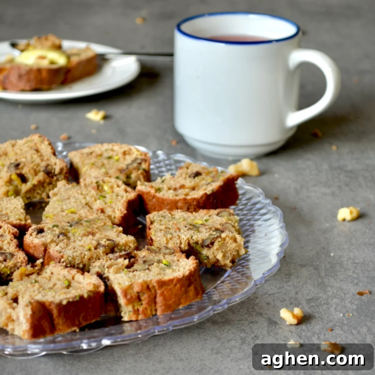 A Classic Weight Watchers Zucchini Walnut Bread 7 Zucchini bread on a platter